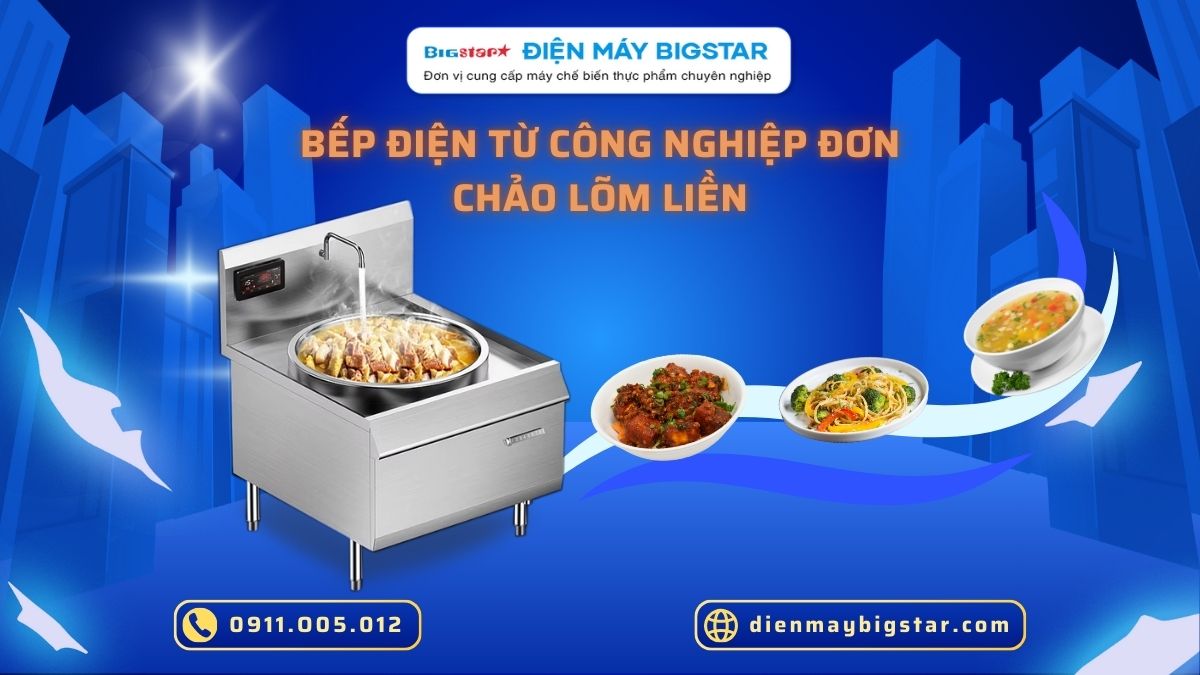 Bếp điện từ công nghiệp đơn chảo lõm liền