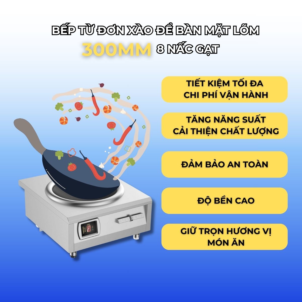 bep tu don xao de ban mat lom 300mm 8 nac gat 9