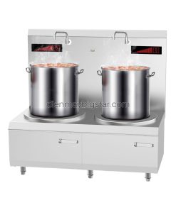 Bếp hầm điện từ công nghiệp đôi mặt phẳng tròn 2x15kW