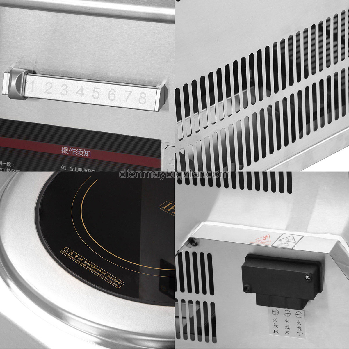 Bếp hầm điện từ công nghiệp đôi mặt phẳng tròn