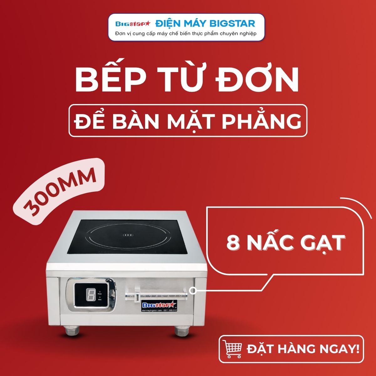 bep tu don de ban mat phang 300mm 8 nac gat banner