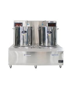 Bếp hầm điện từ công nghiệp đôi mặt phẳng tròn 2x15kW