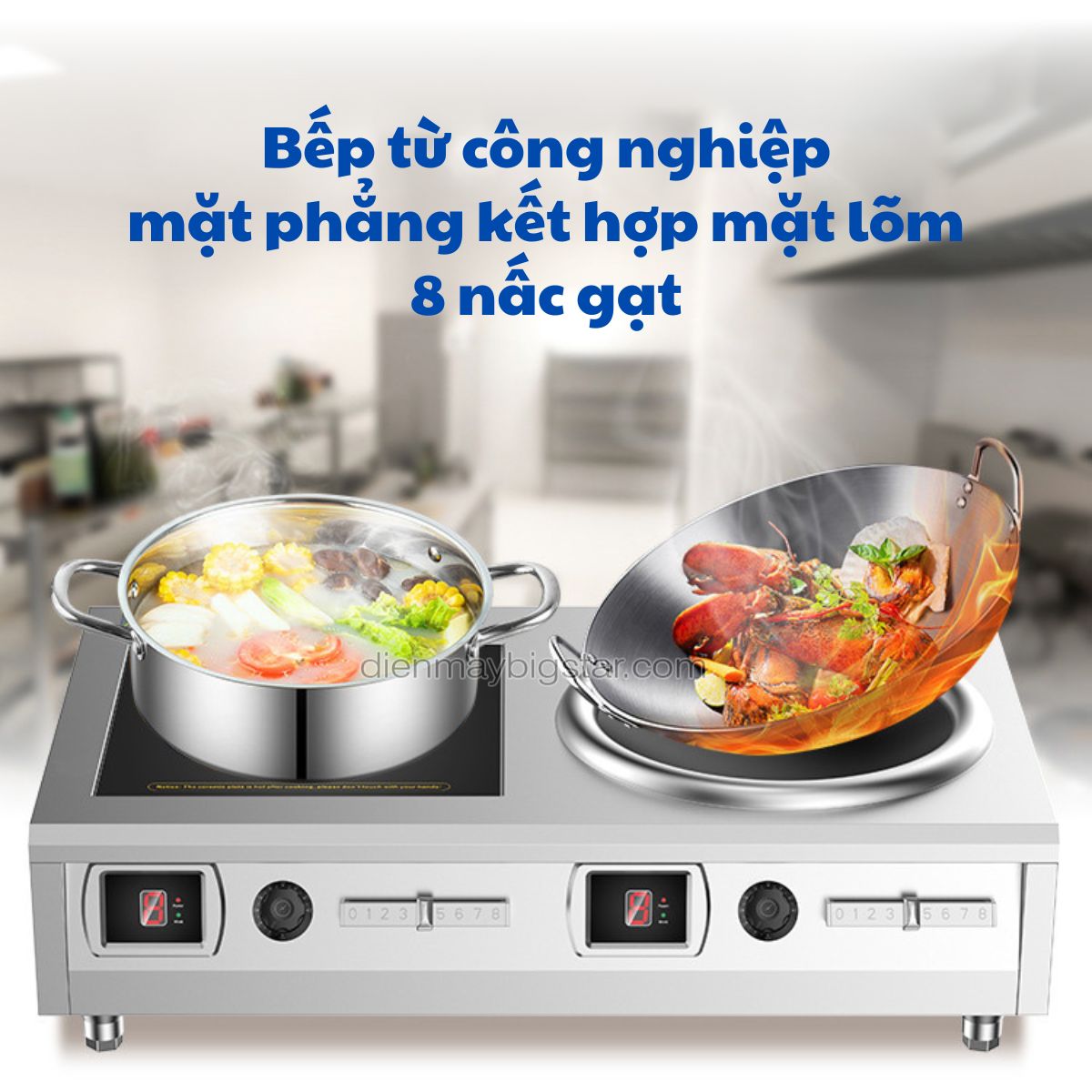 bep tu cong nghiep mat phang ket hop mat lom 8 nac gat 8