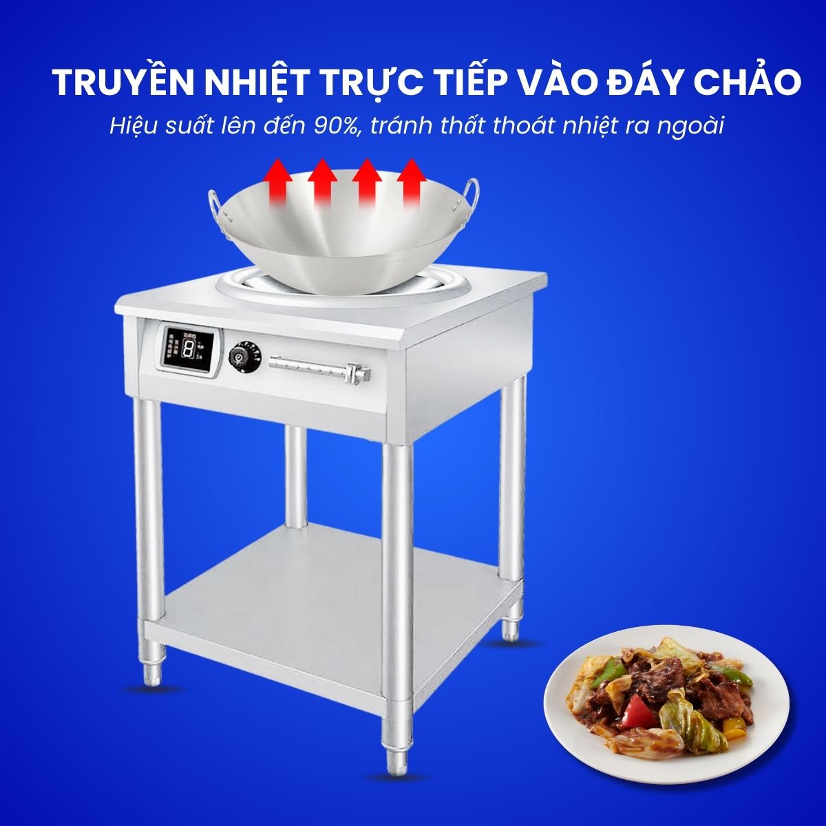 Bếp xào công nghiệp đơn mặt lõm có hẹn giờ 8 nấc gạt 8kW 13 Bếp xào công nghiệp đơn mặt lõm có hẹn giờ 8 nấc gạt 8kW