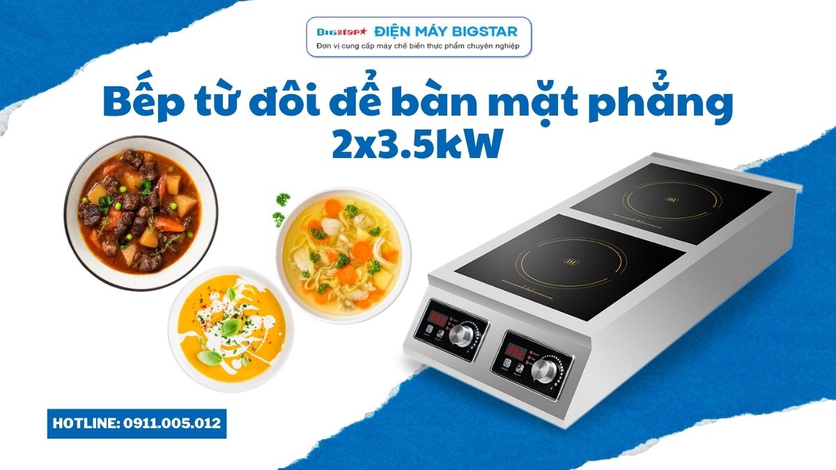Bếp từ đôi để bàn mặt phẳng 2x3.5kW