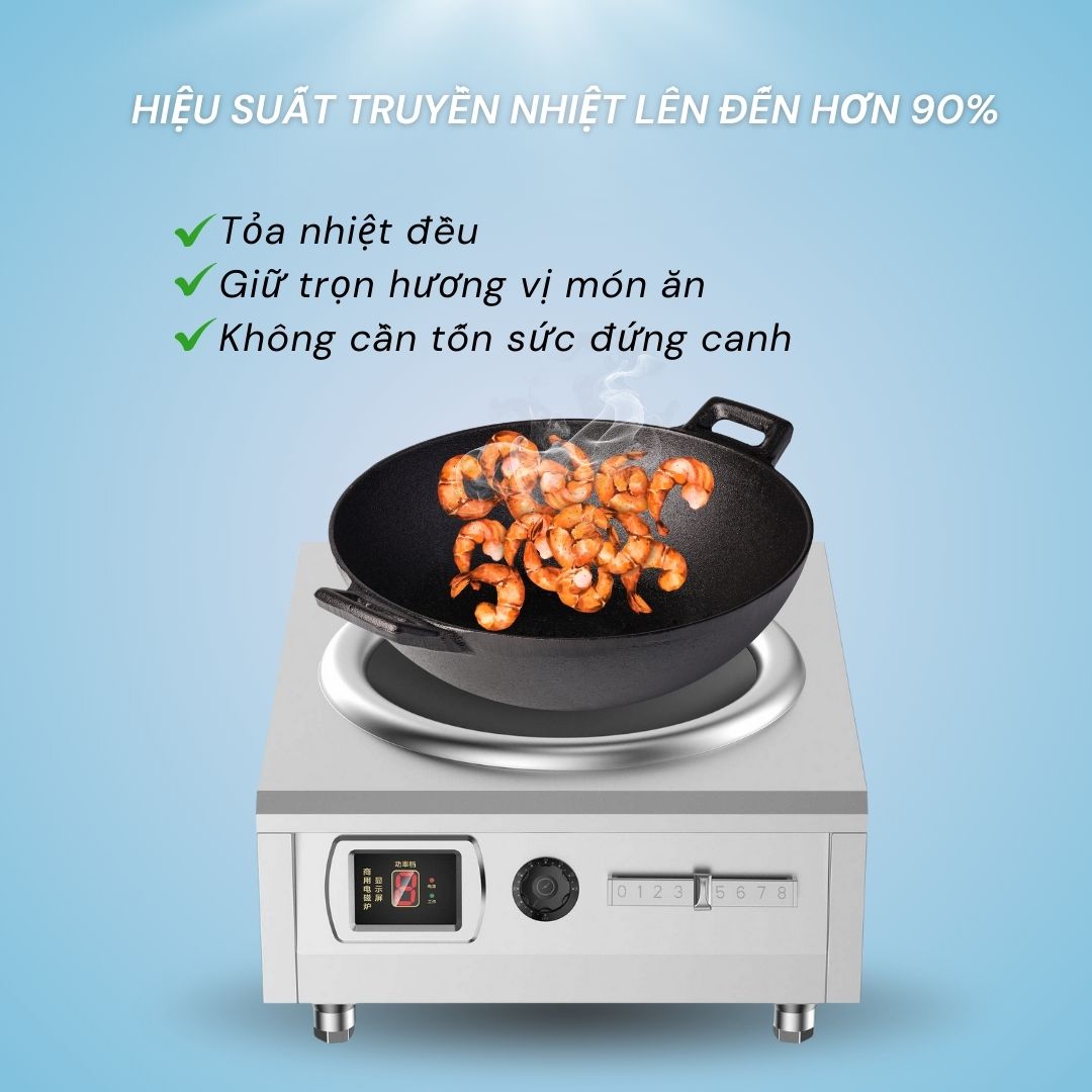 Bếp từ đơn để bàn mặt lõm 8 nấc gạt có hẹn giờ 8kW