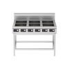 Bếp điện từ phẳng 6 họng có chân đứng 6x3.5kW