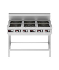 Bếp điện từ phẳng 6 họng có chân đứng 6x3.5kW