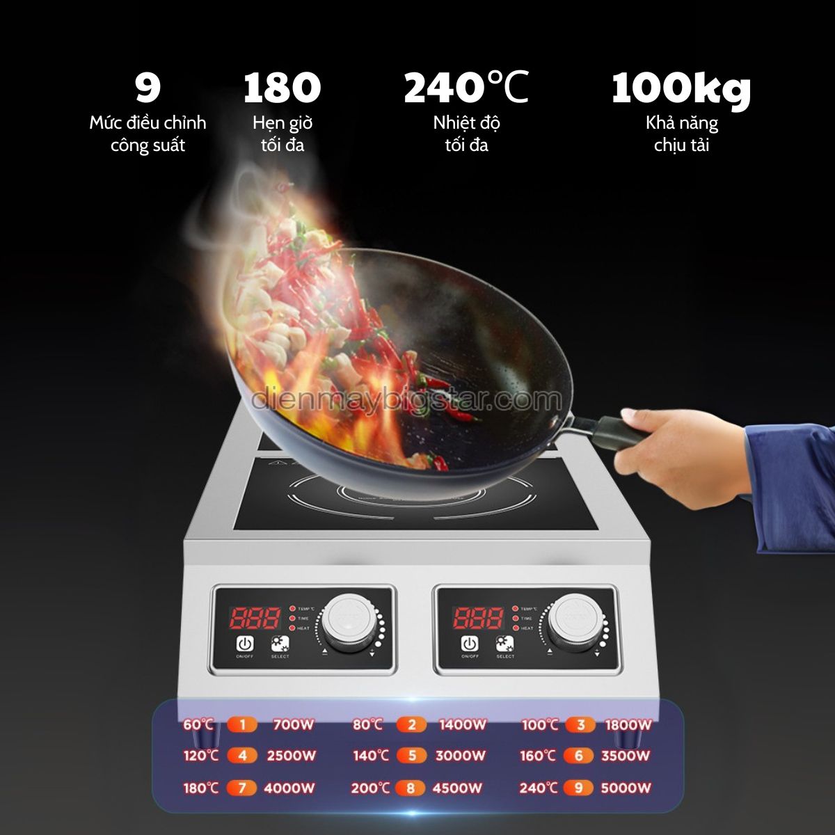 bep tu doi de ban mat phang 2x5kw 9 1 ko