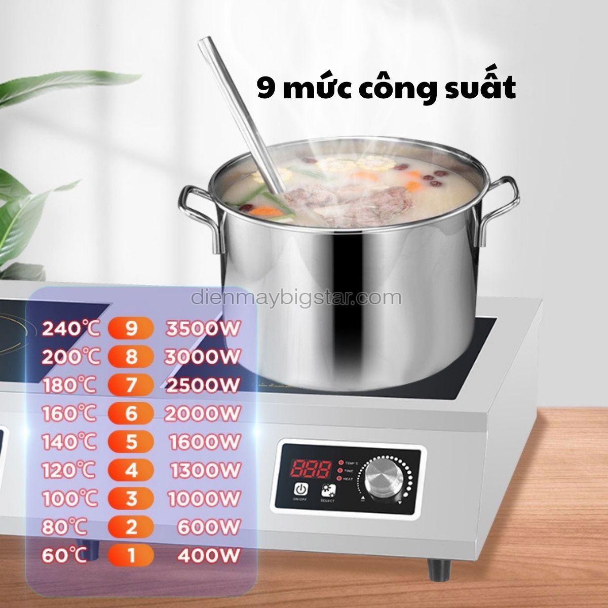 bep dien tu de ban mat phang 3 hong 8 ko