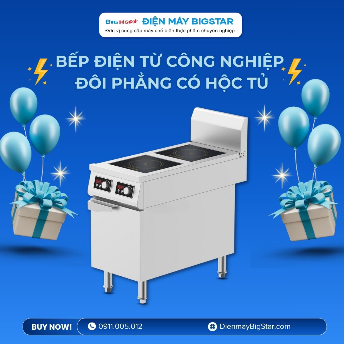 Bếp điện từ công nghiệp đôi phẳng có hộc tủ 12 Bếp điện từ công nghiệp đôi phẳng có hộc tủ