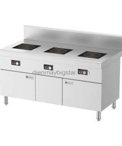 Bếp điện từ công nghiệp phẳng 3 họng có hộc tủ