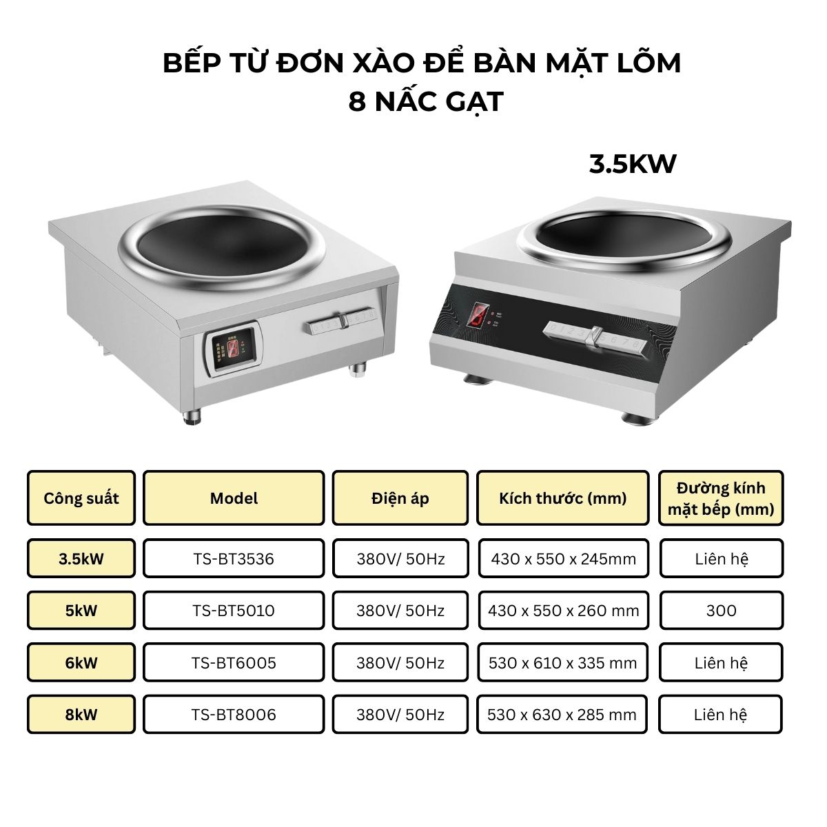 bep tu don xao mat lom de ban 8 nac gat 6kw 7