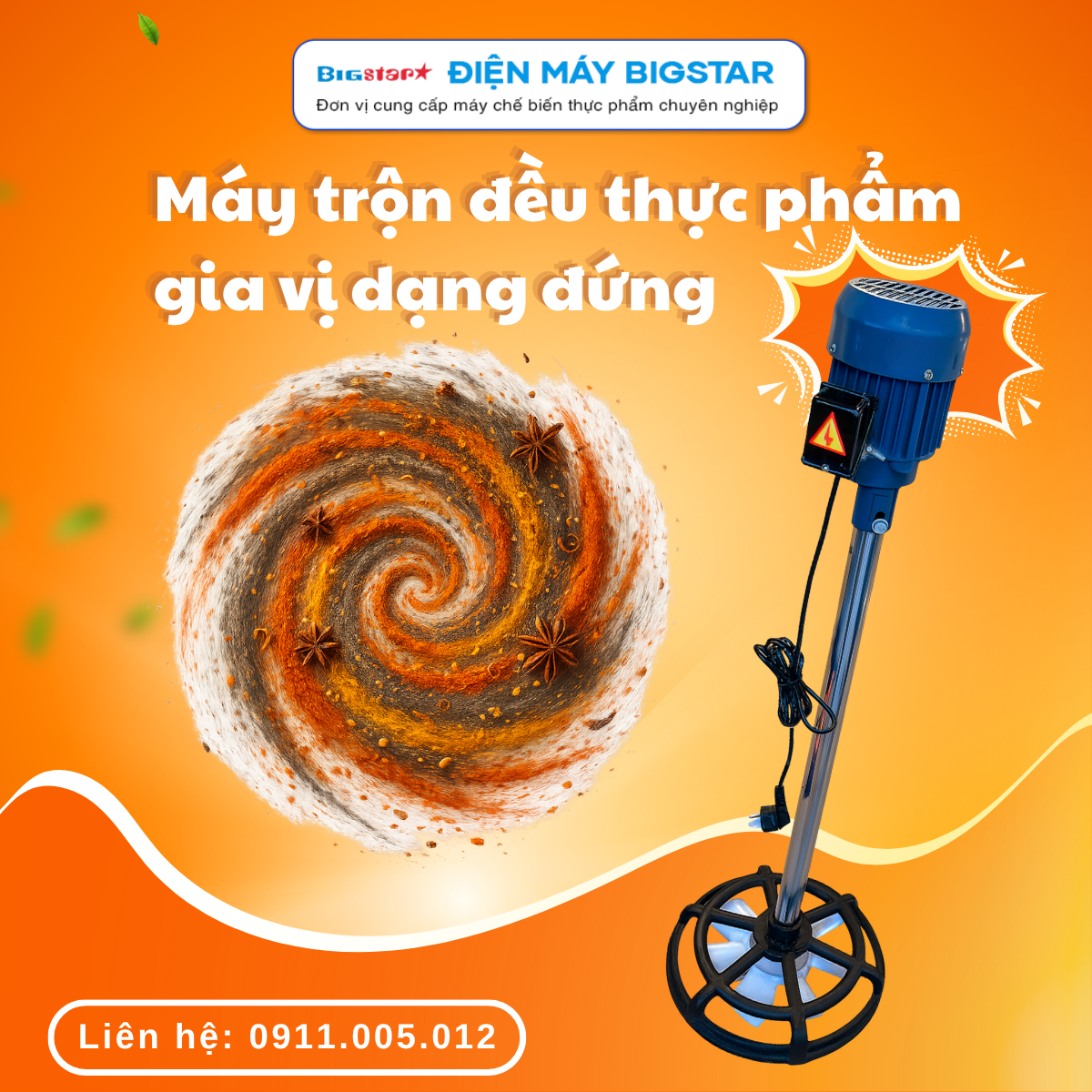 Máy trộn đều thực phẩm gia vị dạng đứng