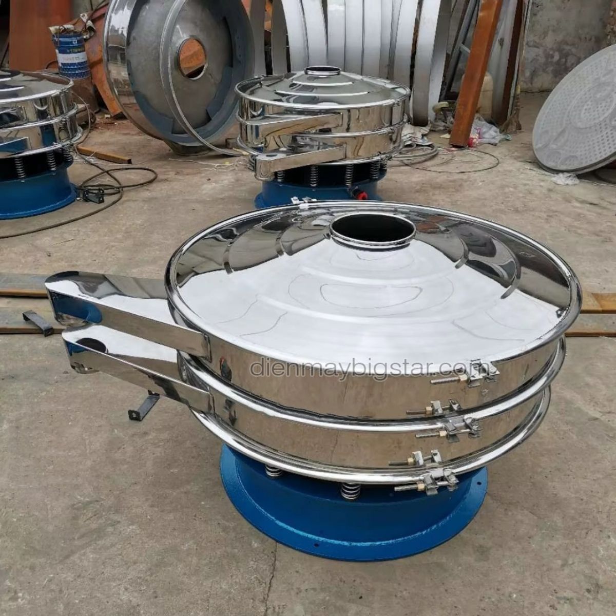 Máy sàng rung thực phẩm 2 tầng D1500 31 may sang rung 2 tang d1200 2