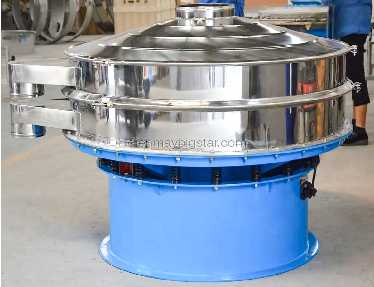 Máy sàng rung thực phẩm 2 tầng D1500 23 may sang rung thuc pham 2 tang d1500 2