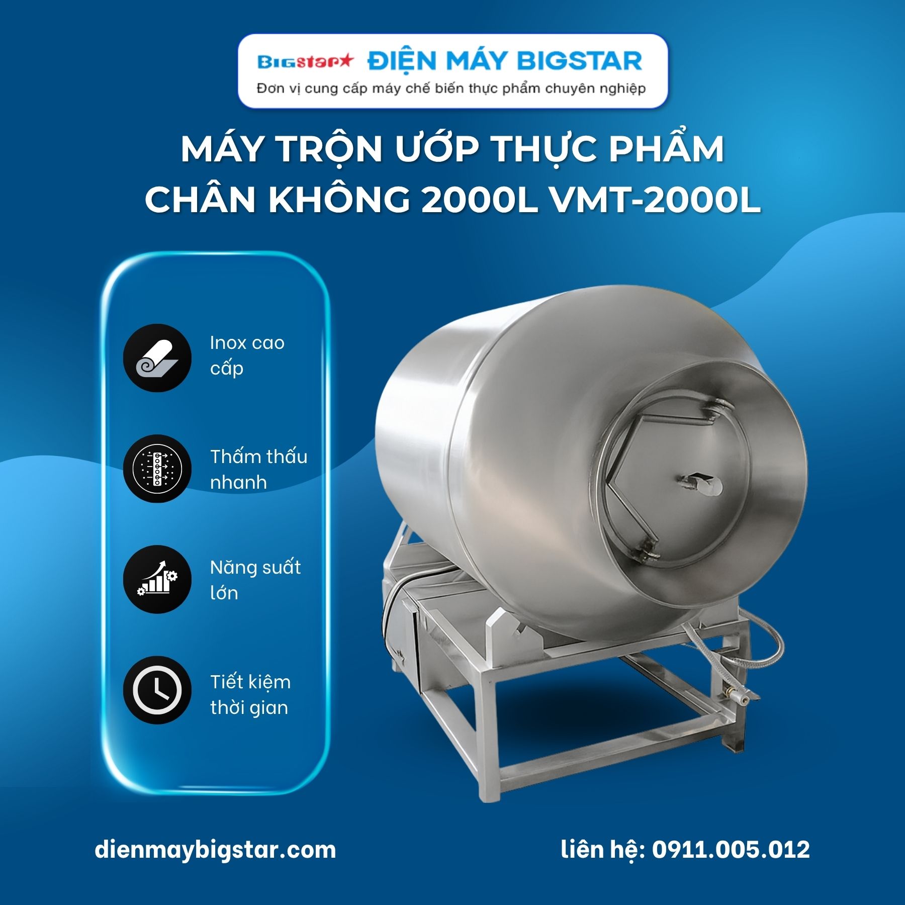 Máy trộn ướp thực phẩm chân không 2000L VMT-2000L 18 Máy trộn ướp thực phẩm chân không 2000L VMT-2000L