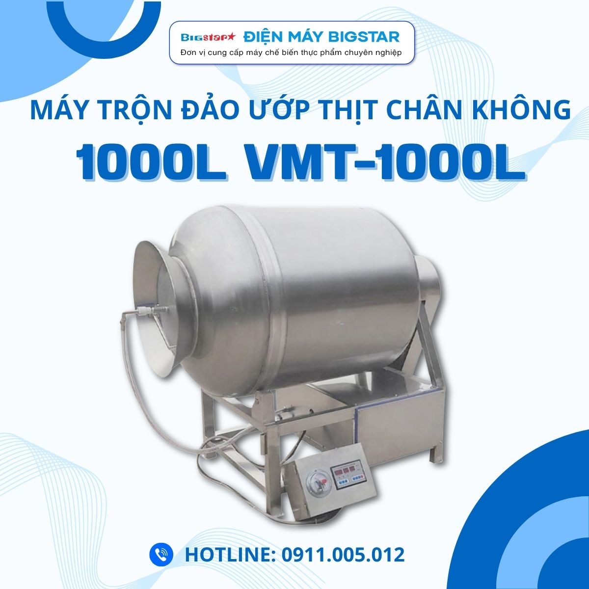 máy trộn đảo ướp thịt chân không 1000L VMT-1000L