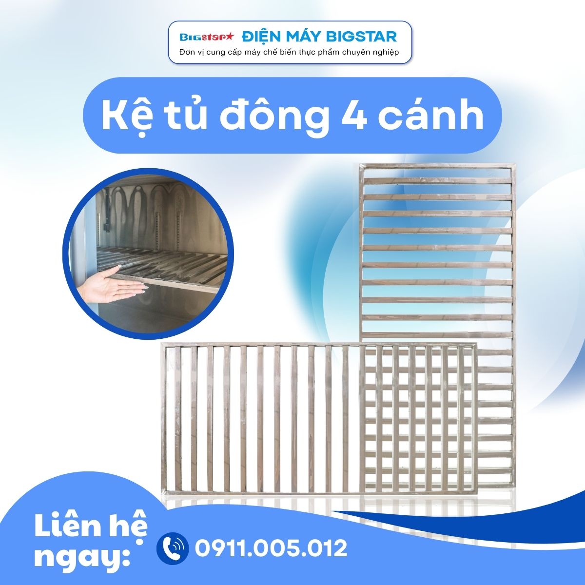 Kệ tủ đông 4 cánh