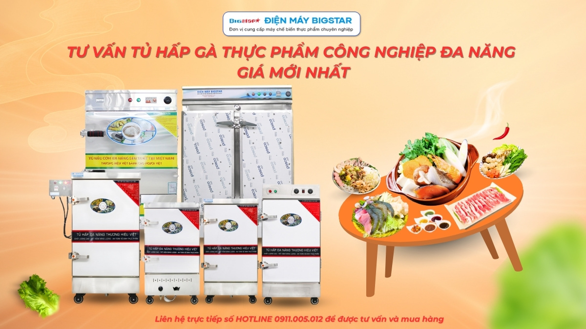 tủ hấp gà thực phẩm công nghiệp