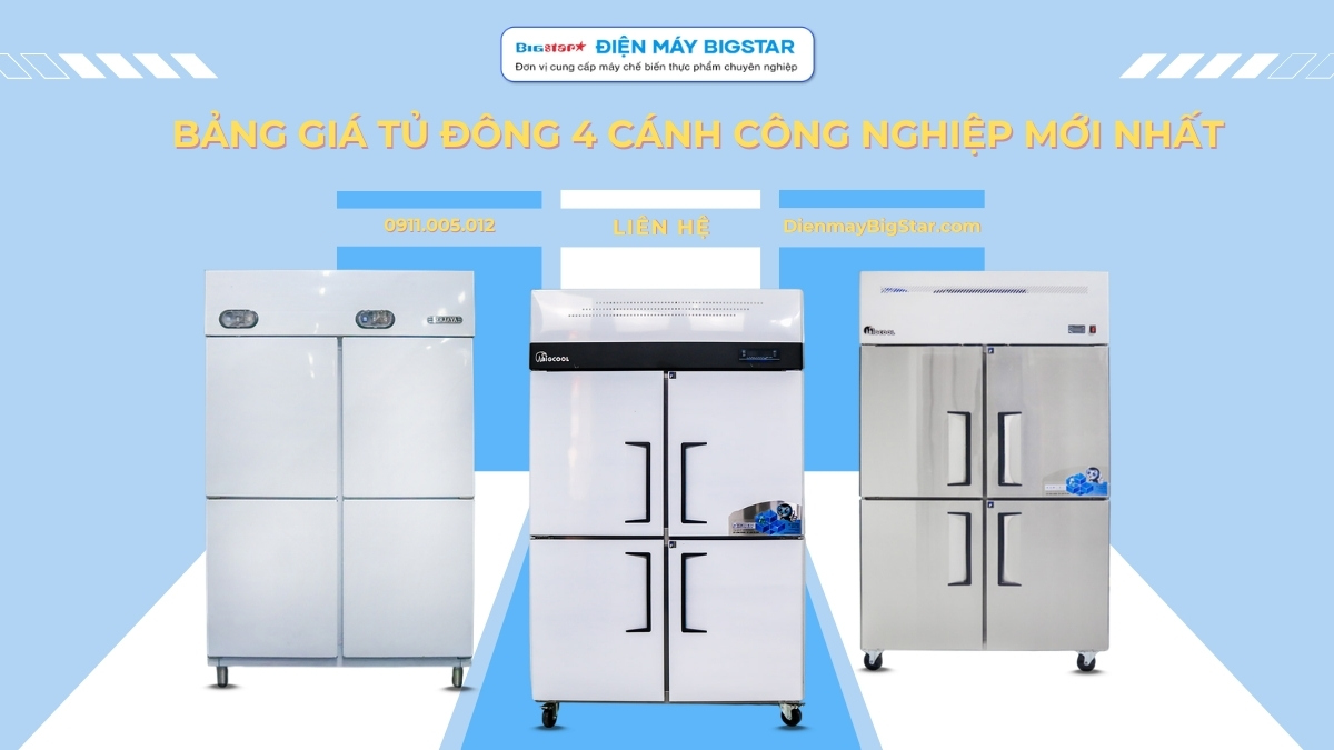 tủ đông 4 cánh công nghiệp