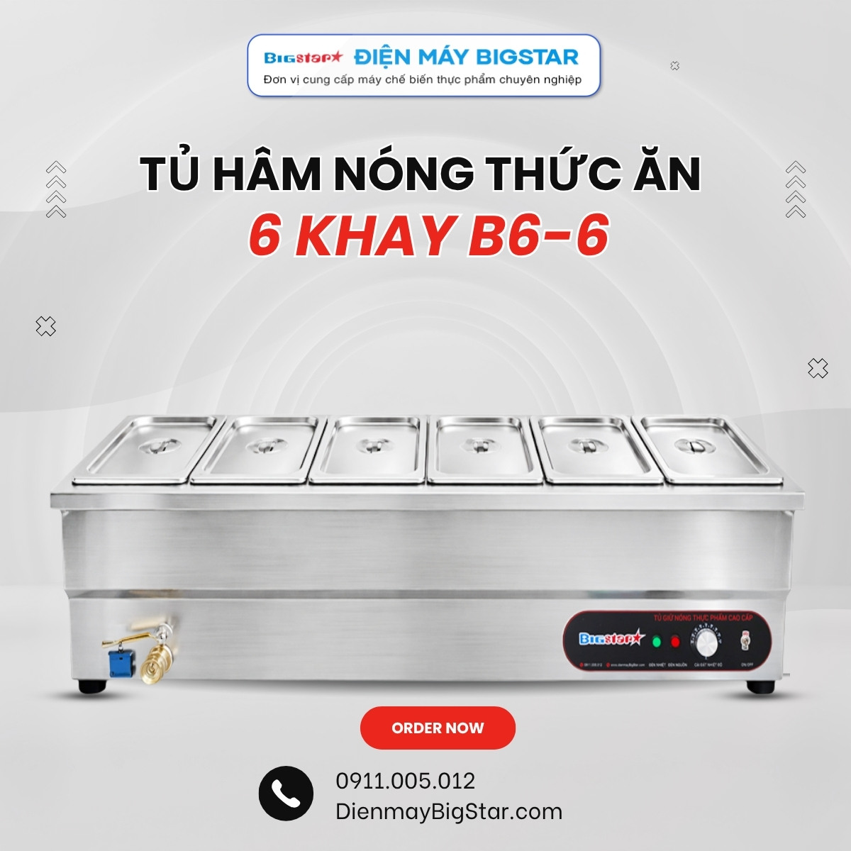 tủ hâm nóng thức ăn 6 khay B6-6