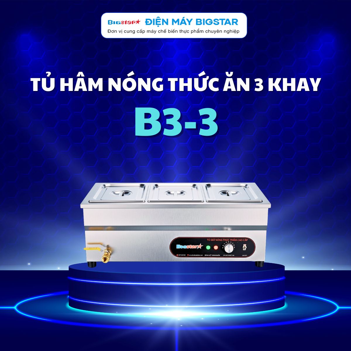 Tủ hâm nóng thức ăn 3 khay B3-3