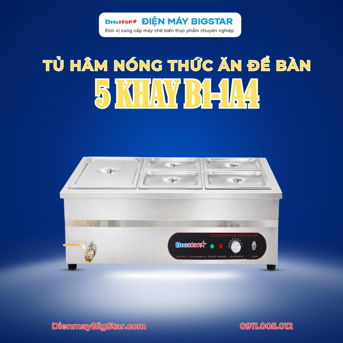Tủ hâm nóng thức ăn để bàn 5 khay B1-1A4