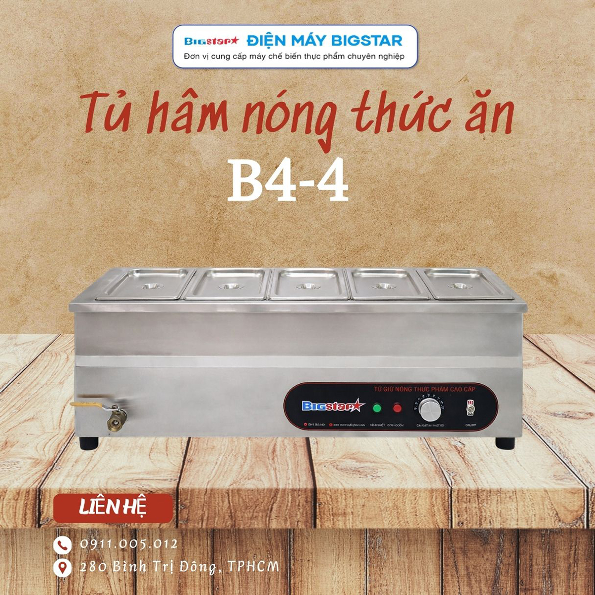 tu ham nong thuc pham 4 khay B4 4