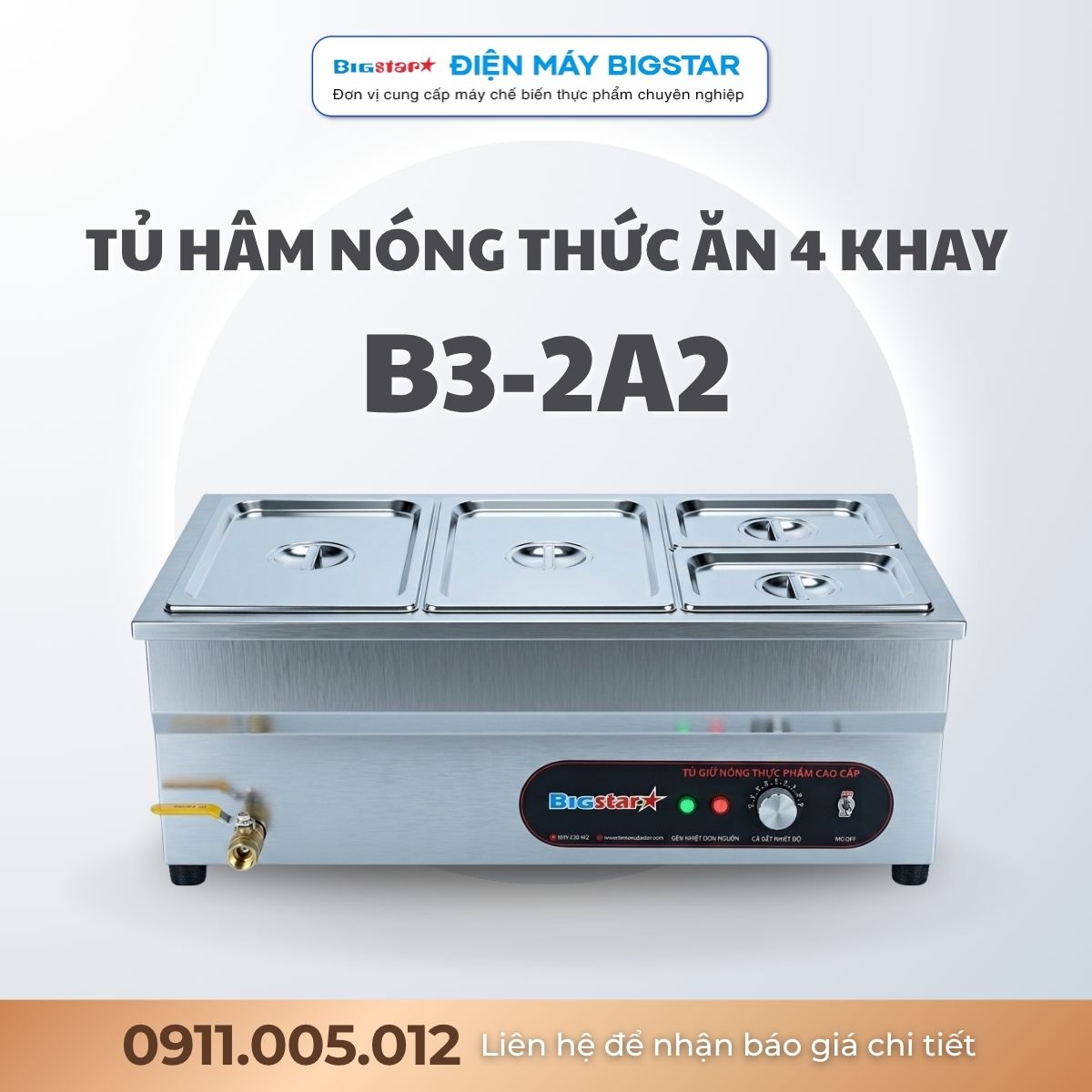 Tủ hâm nóng thức ăn 4 khay B3-2A2