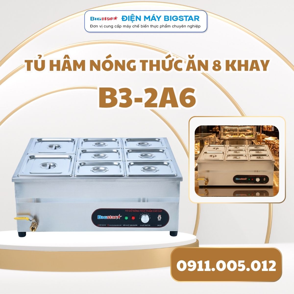 Tủ hâm nóng thức ăn 8 khay B3-2A6