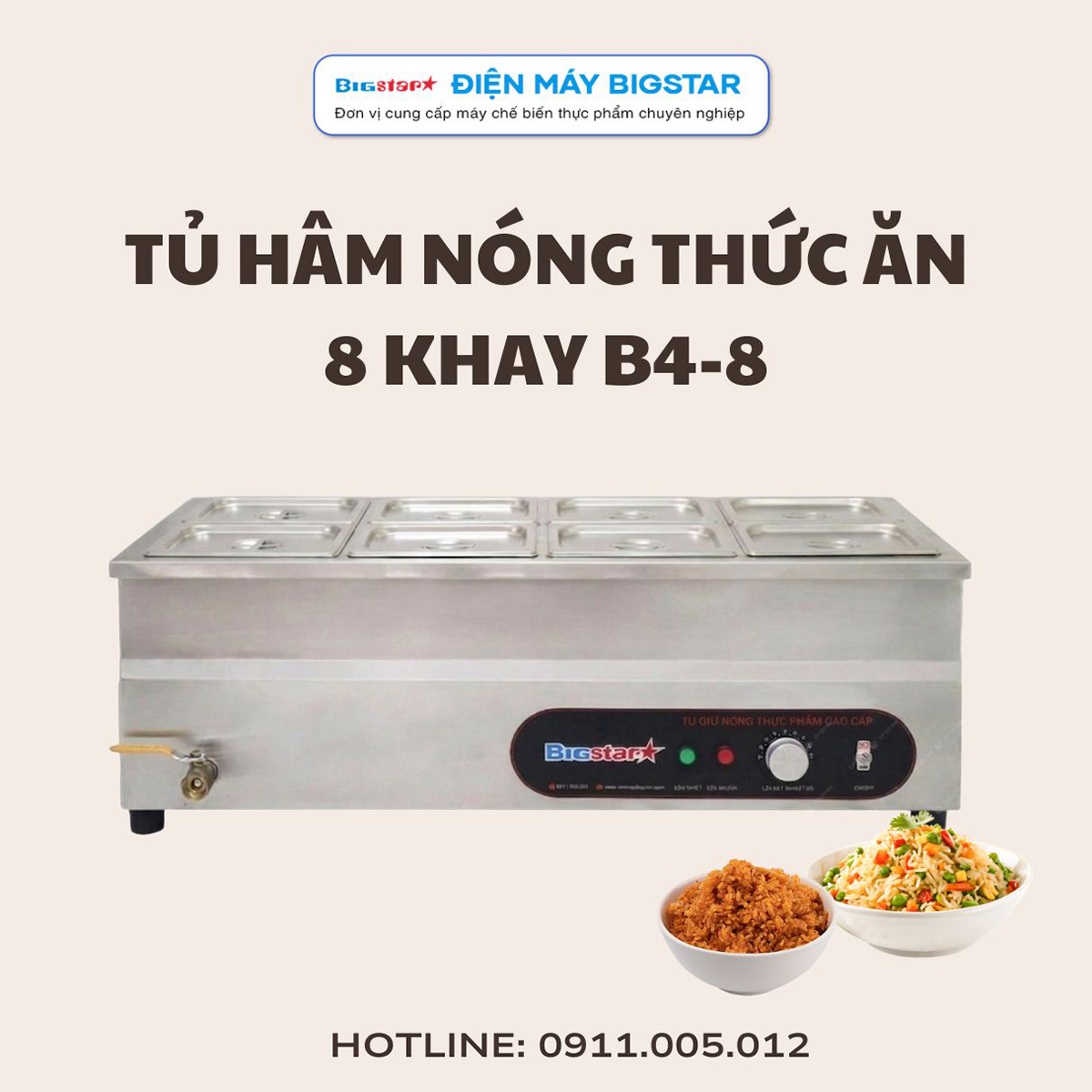 tu ham nong thuc an 8 khay B4 8