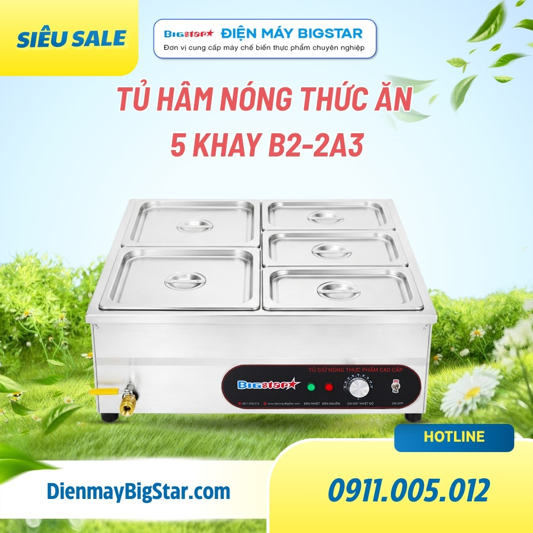 Tủ hâm nóng thức ăn 5 khay B2-2A3