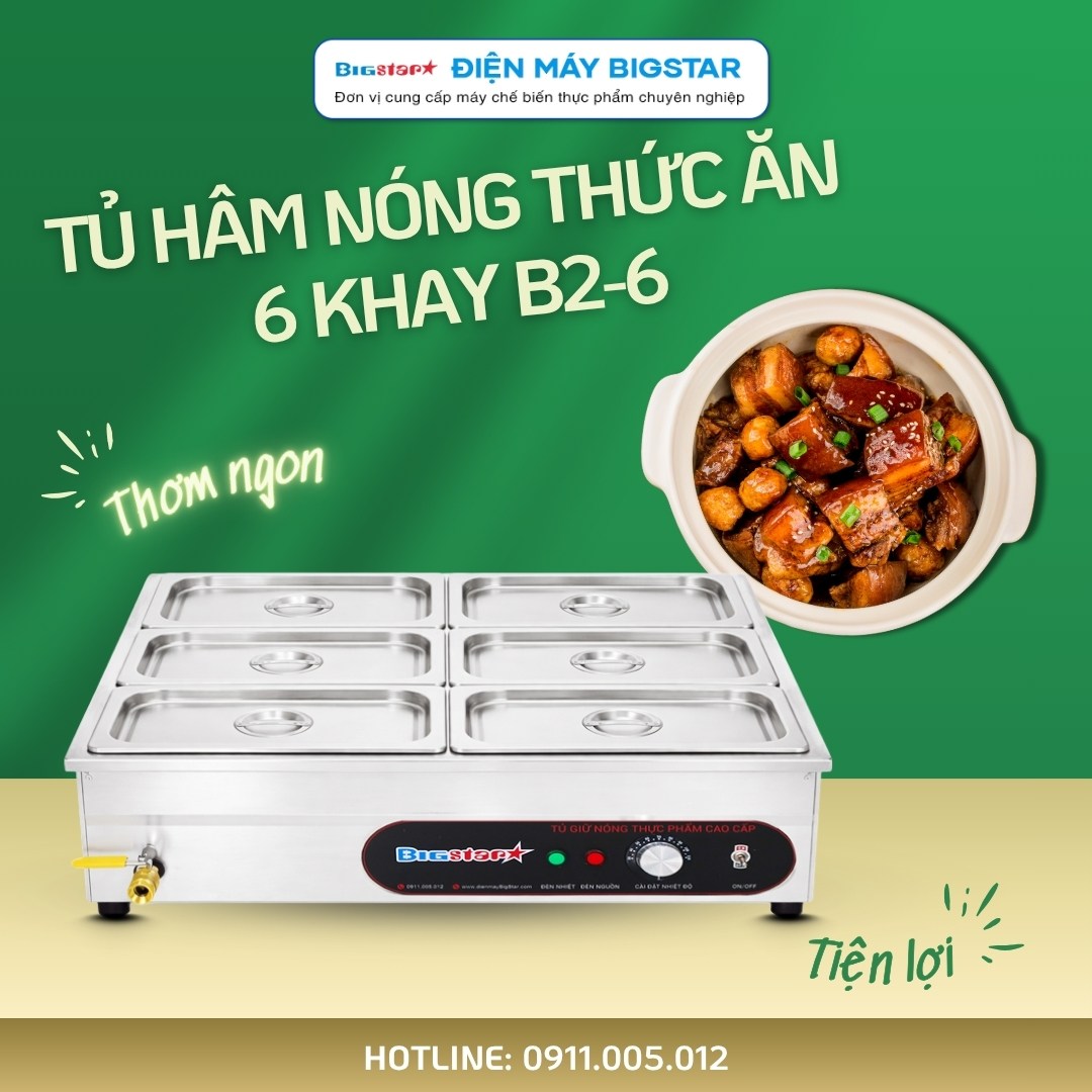 Tủ hâm nóng thức ăn 6 khay B2-6