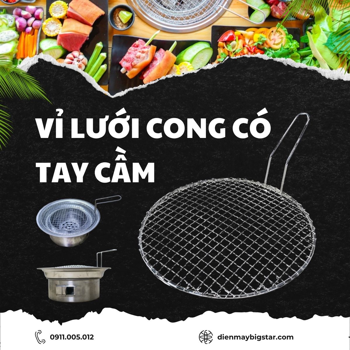 Vỉ lưới cong có tay cầm