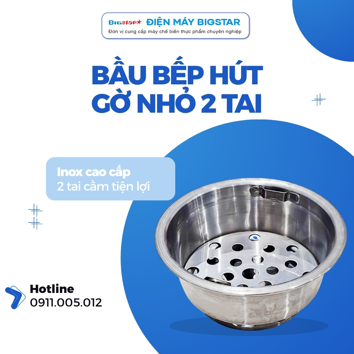 Bầu bếp hút gờ nhỏ 2 tai