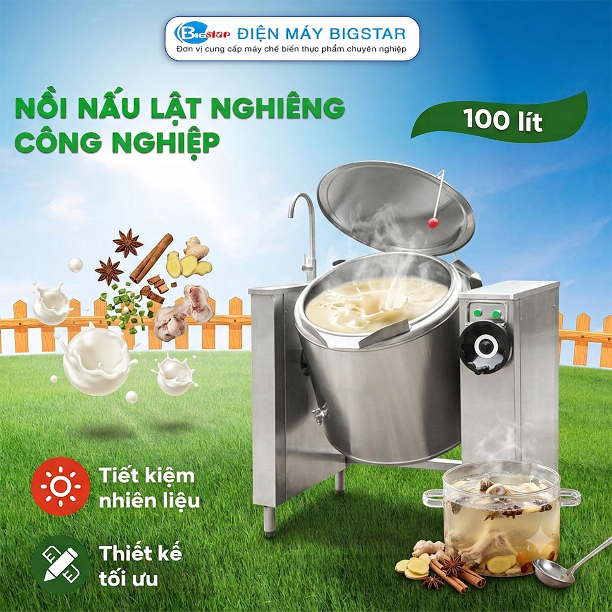 Nồi nấu lật nghiêng công nghiệp 100L 10 noi nau lat nghieng cong nghiep 100l 2