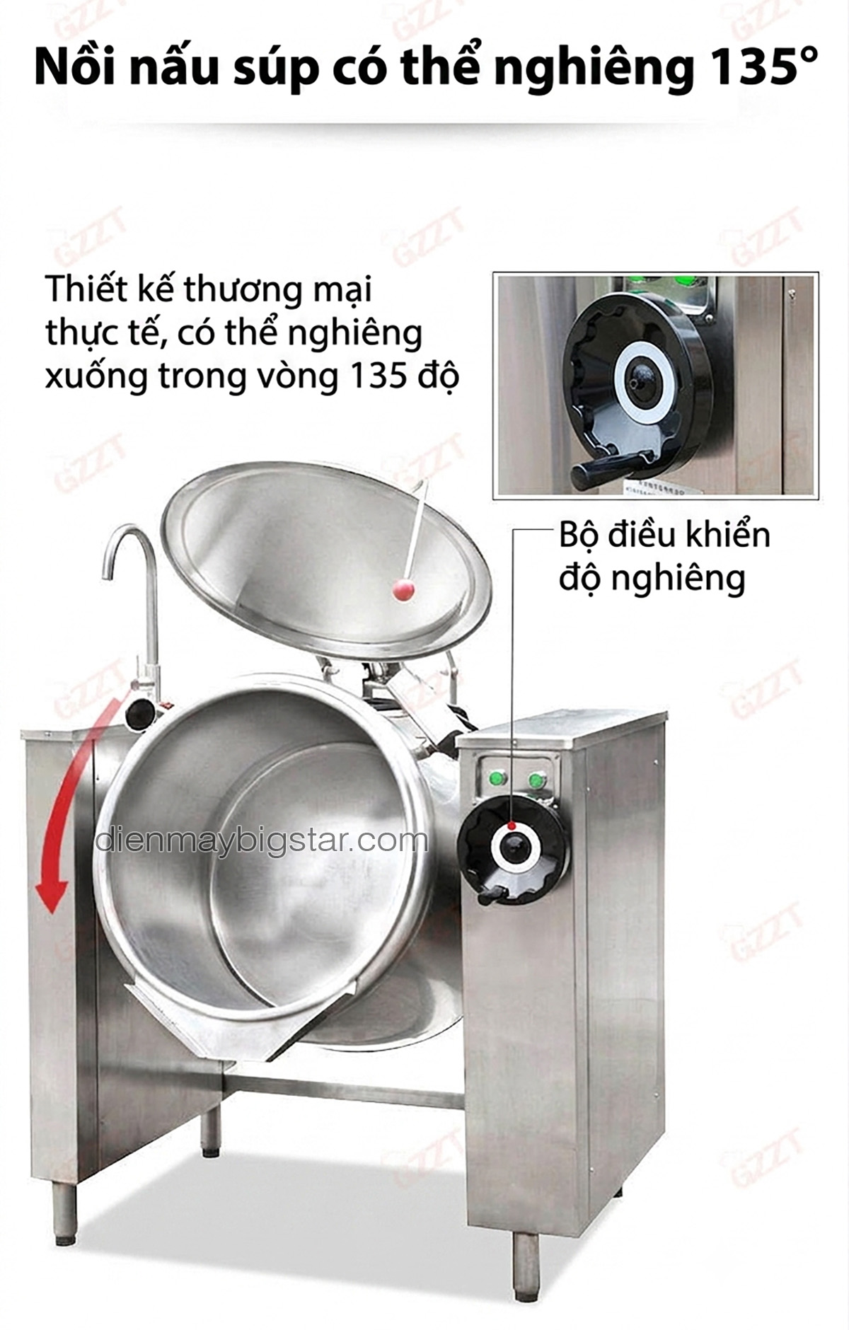 Nồi nấu lật nghiêng công nghiệp 100L 11 noi nau lat nghieng cong nghiep 100l 7