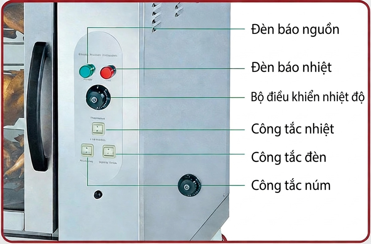 Lò quay gà vịt dùng điện BSE-201 13 lo quay ga vit dung dien bse 201 2