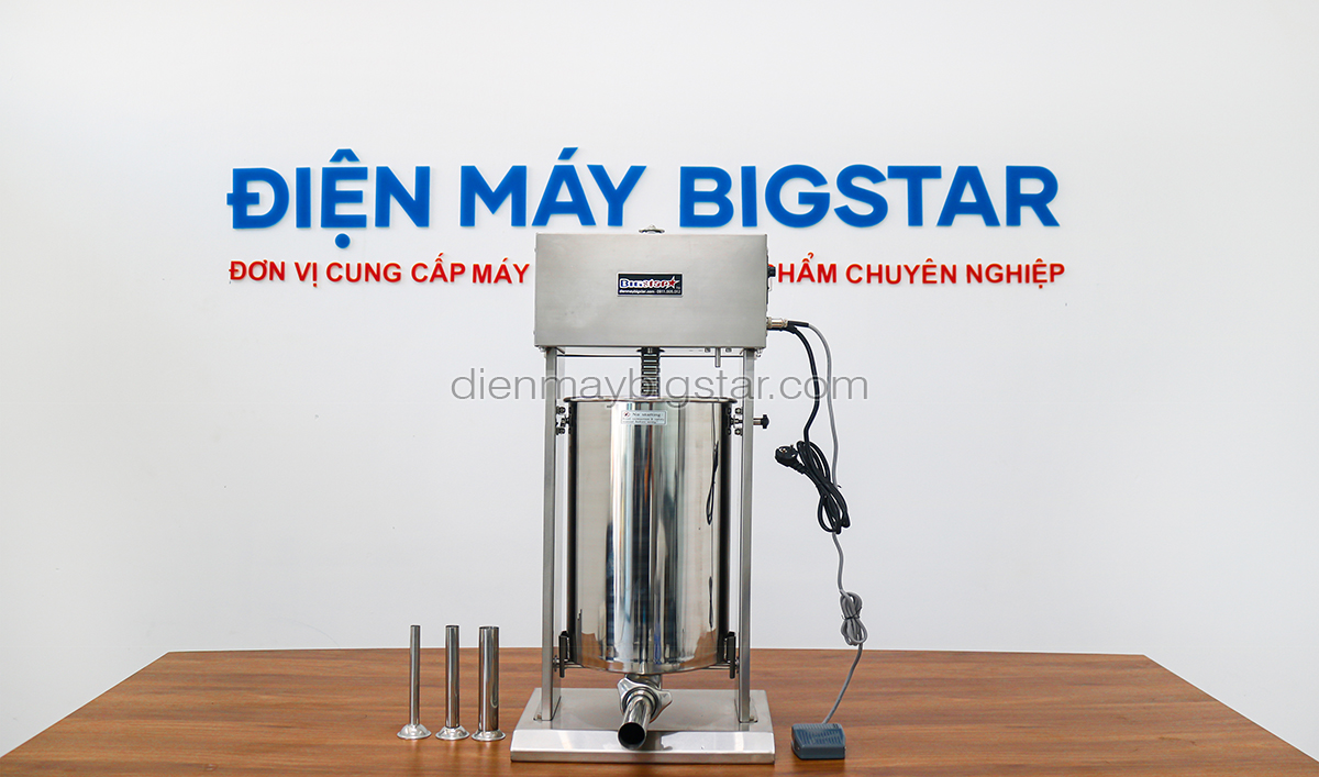 may nhoi xuc xich chay dien 15L TV 15AL 2