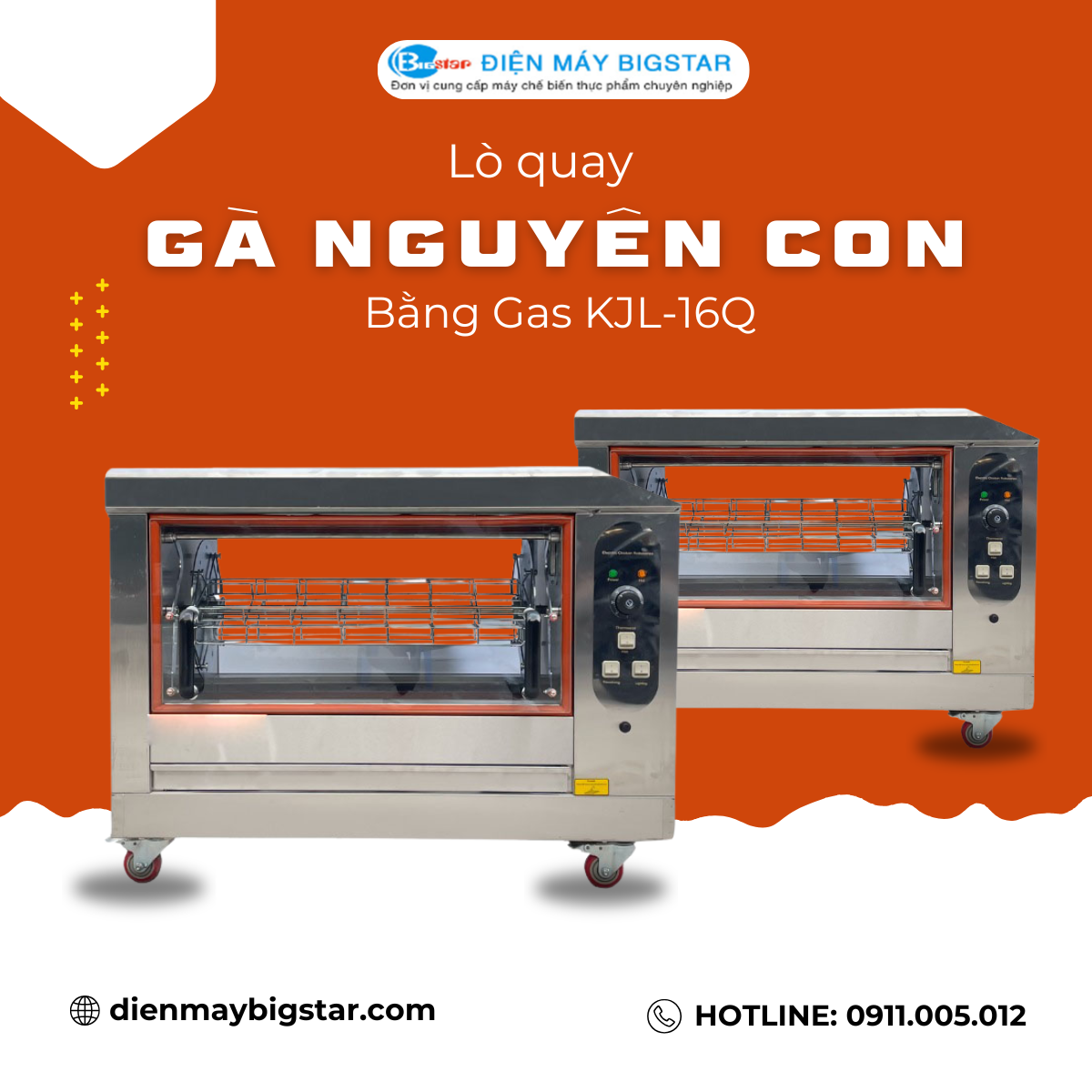 Lò quay gà nguyên con bằng gas KJL-16Q 13 LO QUAY NGUYEN CON BANG GAS 5