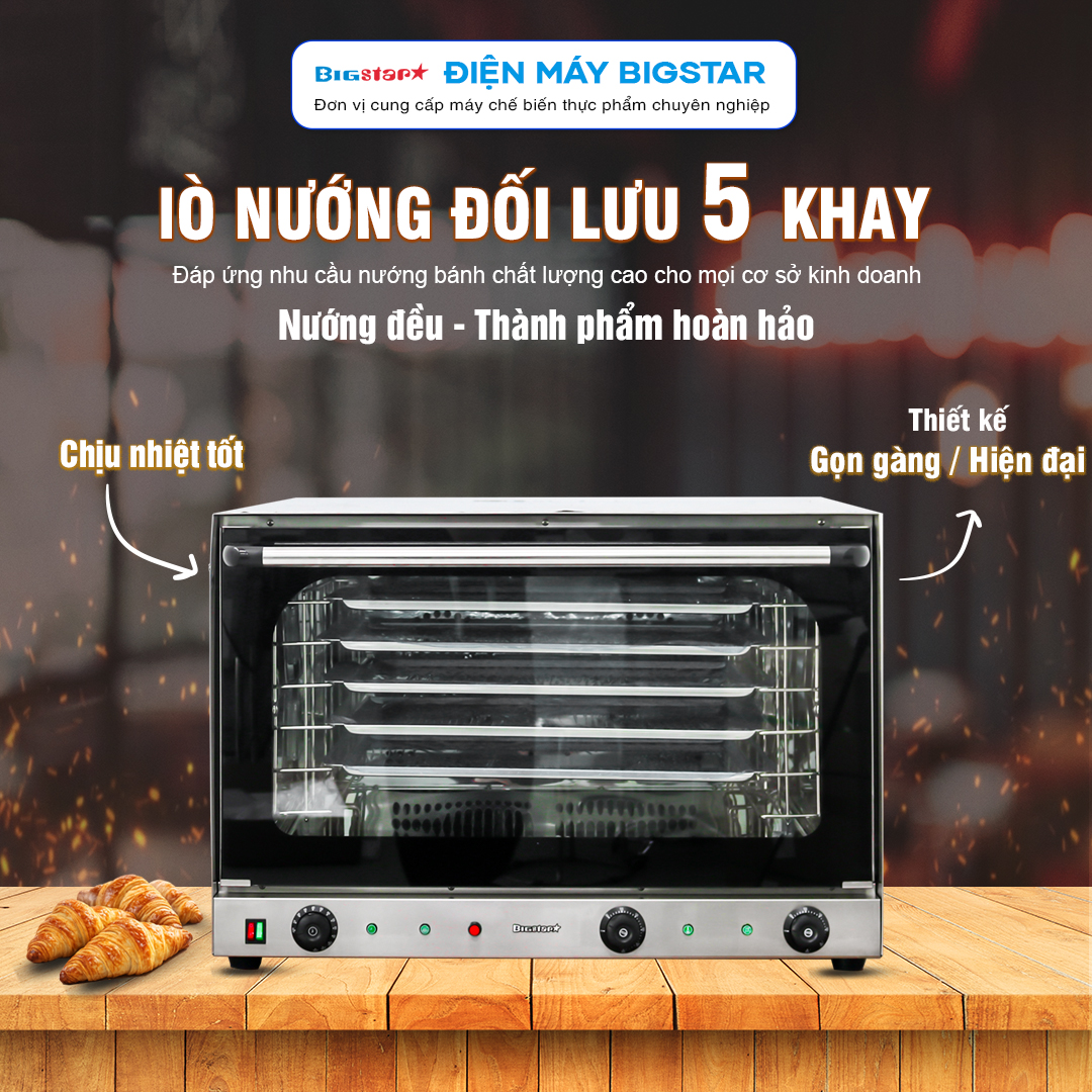 Lò nướng đối lưu 5 khay ESD-8A 19 lo nuong doi luu 5 khay banner