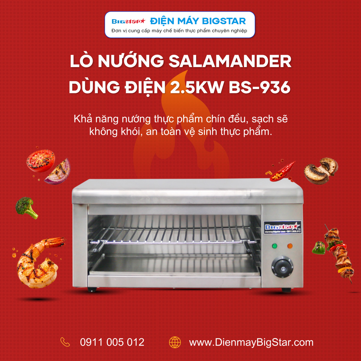 lo nuong salamander dung dien bs 936 tr