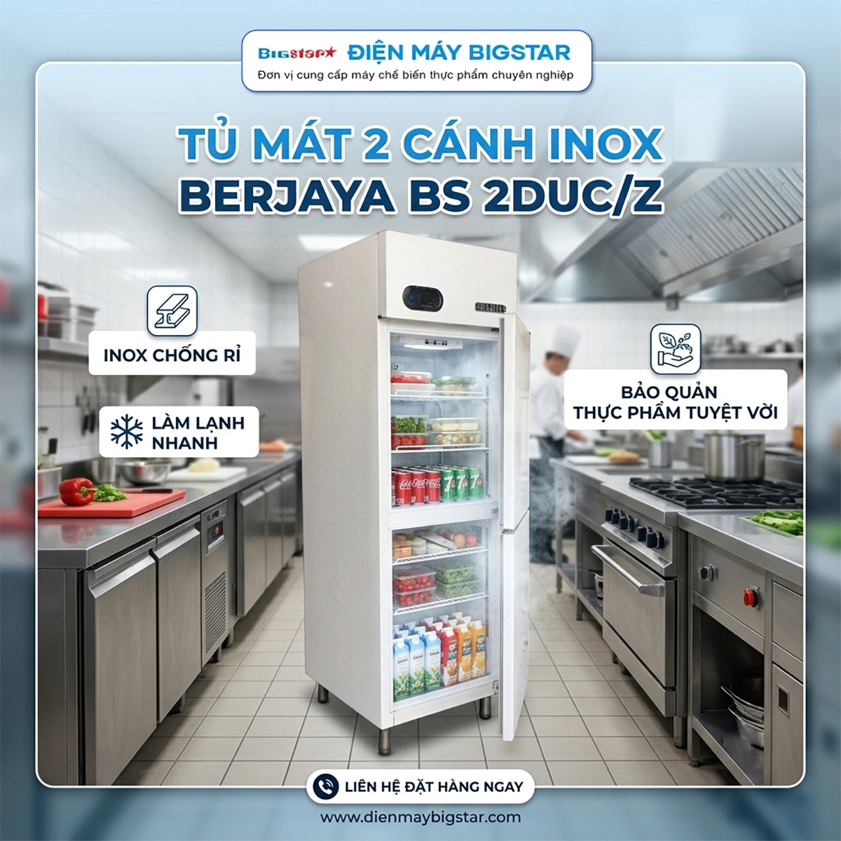 tu mat 2 canh inox berjaya BS 2DUC Z bigstar 5