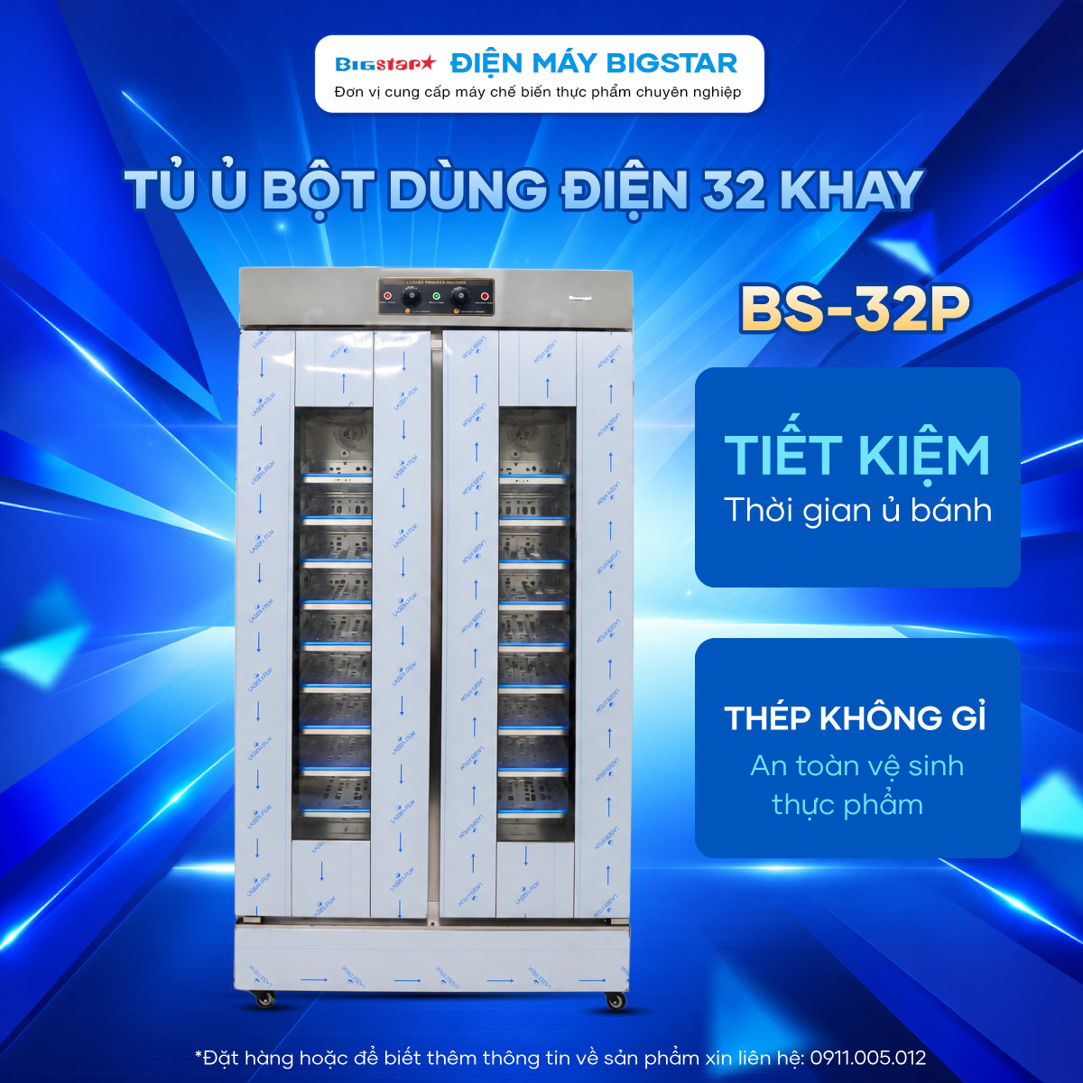 Tủ ủ bột dùng điện 32 khay BS-32P 11 tu say 32 khay dung dien bs 32p
