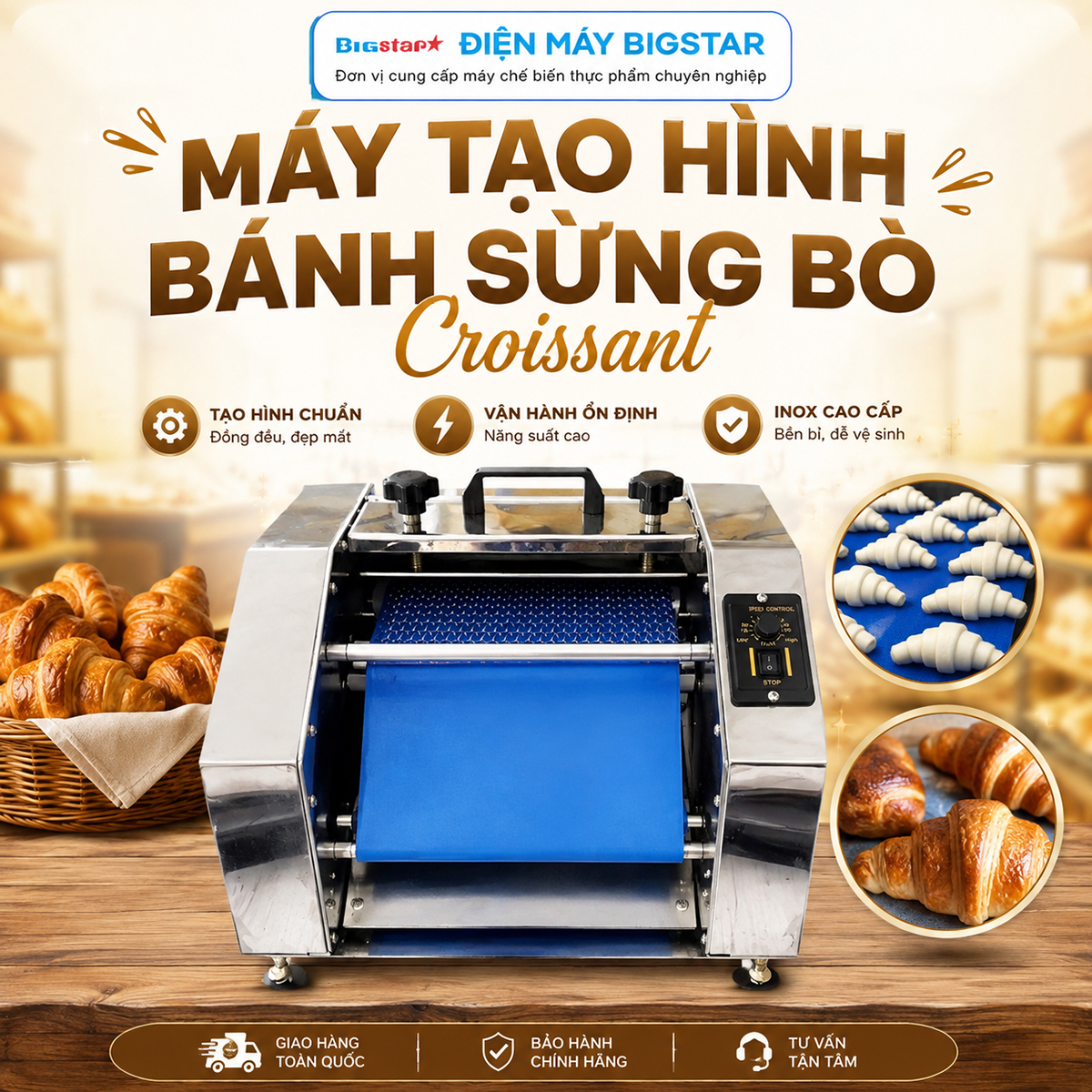 may tao hinh banh sung bo croissant wg 20c 2