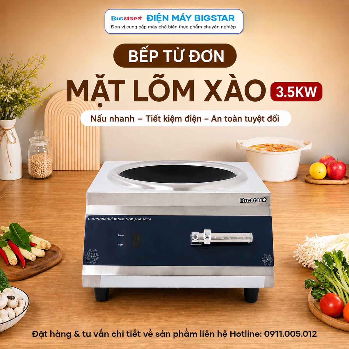 Bếp từ đơn mặt lõm tay gạt 3.5KW 220V BKIW-3.5KW 19 bep tu don mat lom xao 3.5KW banner