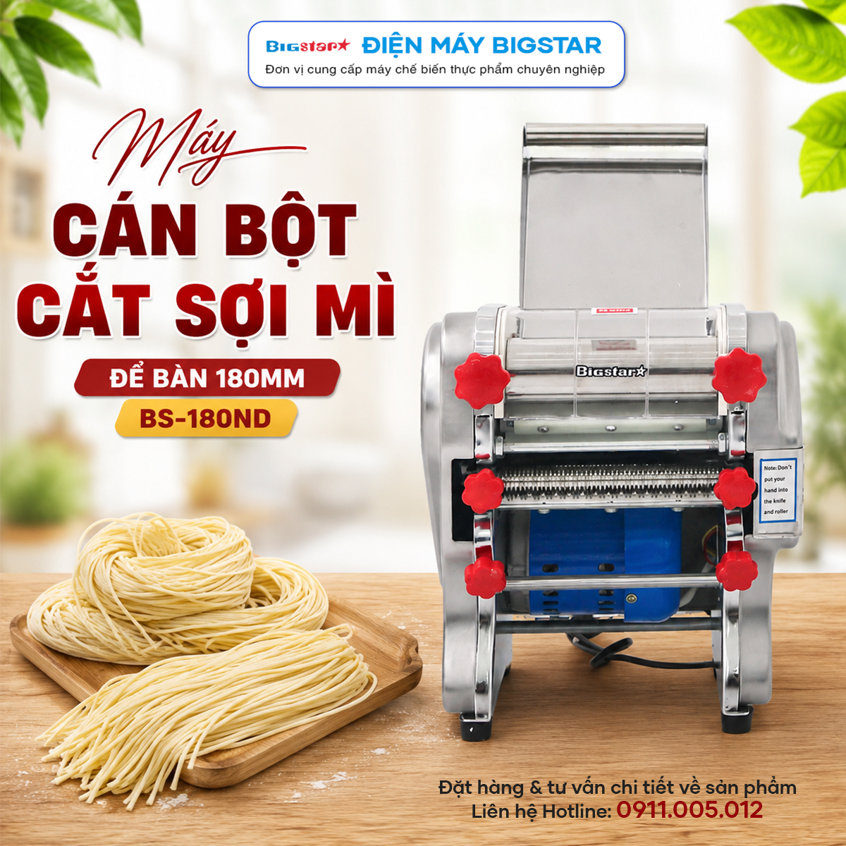 Máy cán bột cắt sợi mì để bàn 180mm BS-180ND 16 may can bot cat soi mi de ban 180mm BS 180ND banner