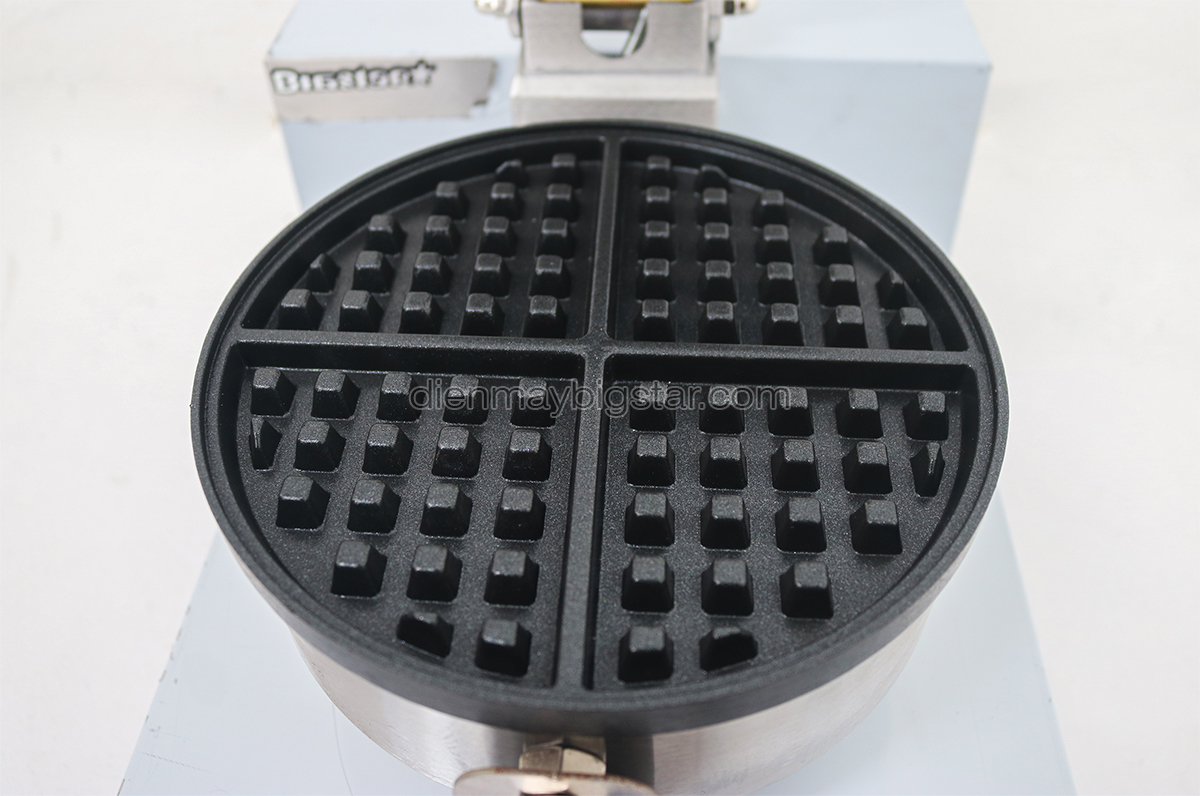 Máy làm bánh waffle tròn đơn 18cm BS-1E 23 may lam banh waffle tron don BS 1E 11