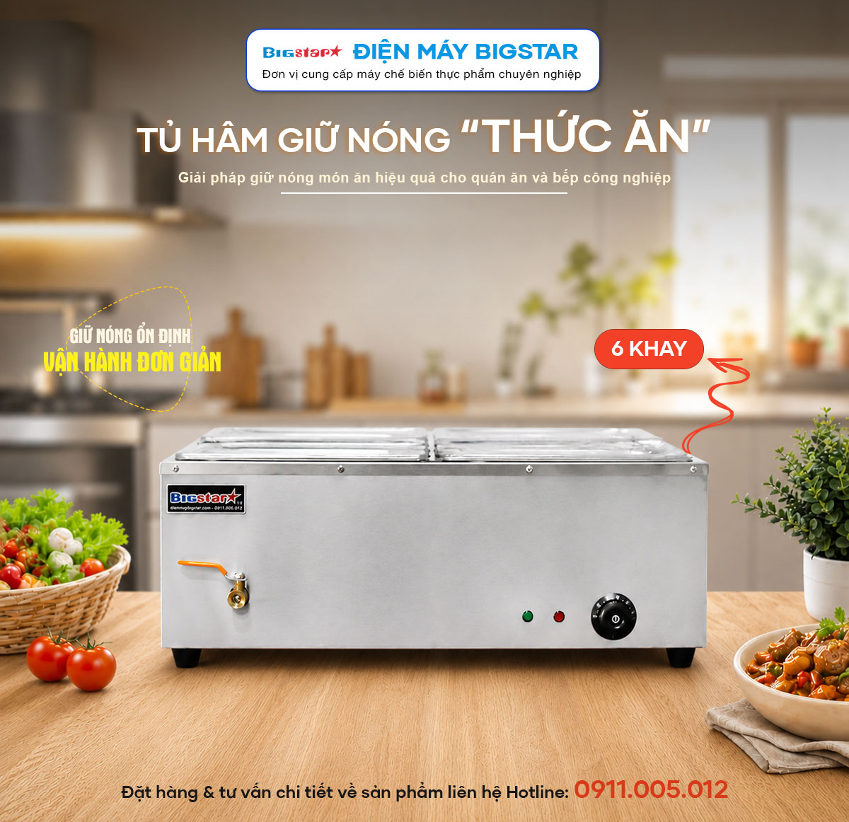 tu ham giu nong thuc an 6 khay BS 6V banner